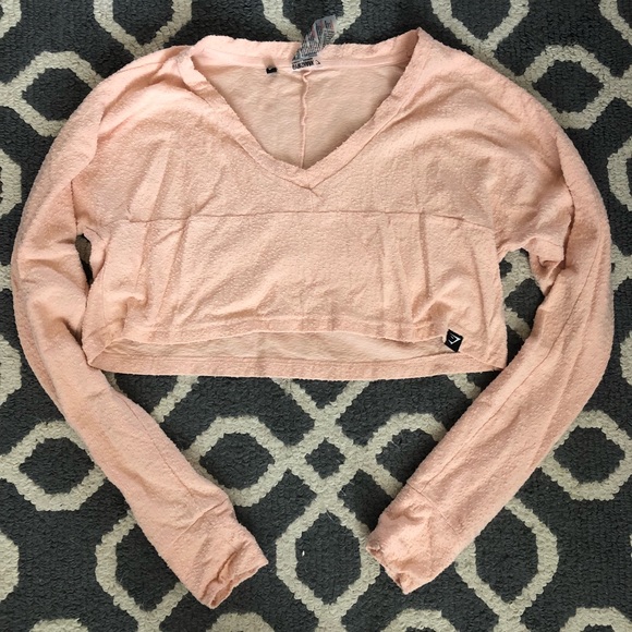 Gymshark Tops - Gymshark pink towel sweater top size small